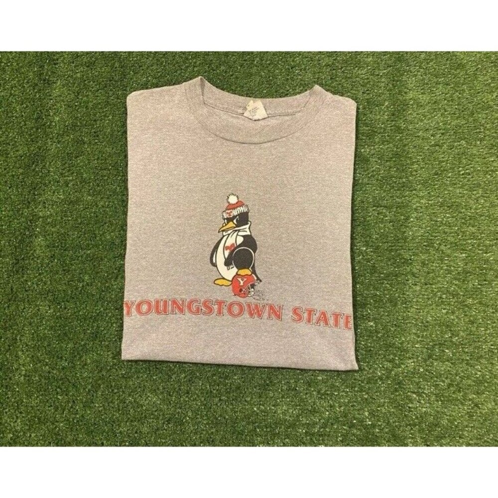Youngstown State Penguins shirt mens small gray vintage Y2k football YSU 90s - Picture 1 of 11